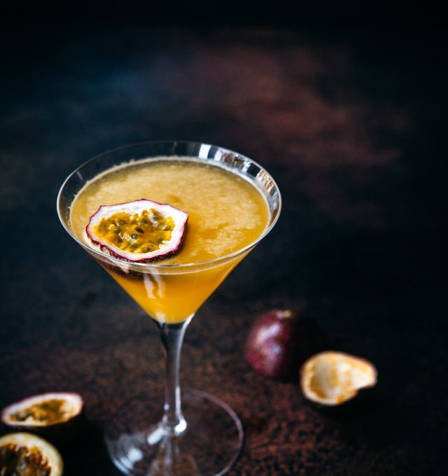 That Luang Sunset coupe cocktail